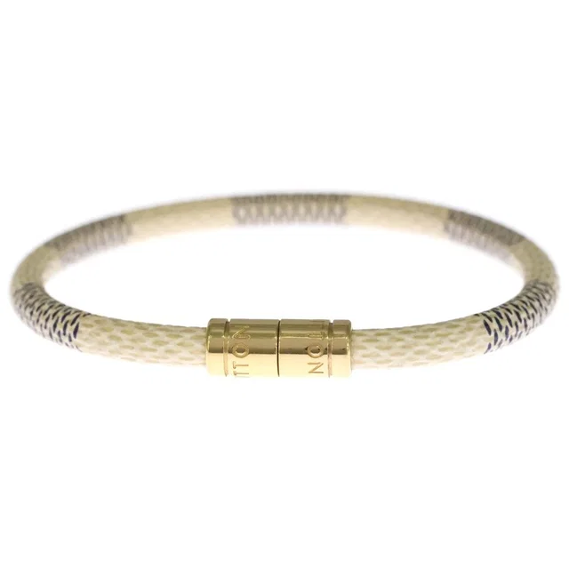 Louis Vuitton Damier Azur Bracelet Keep It White Gold in White from The Reluxe