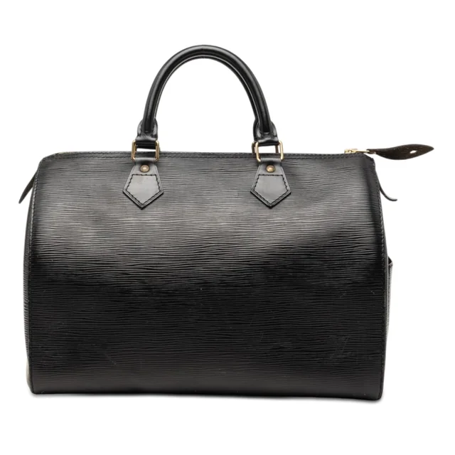 Black Louis Vuitton Epi Speedy 30 Boston Bag in Black Leather from Designer Revival