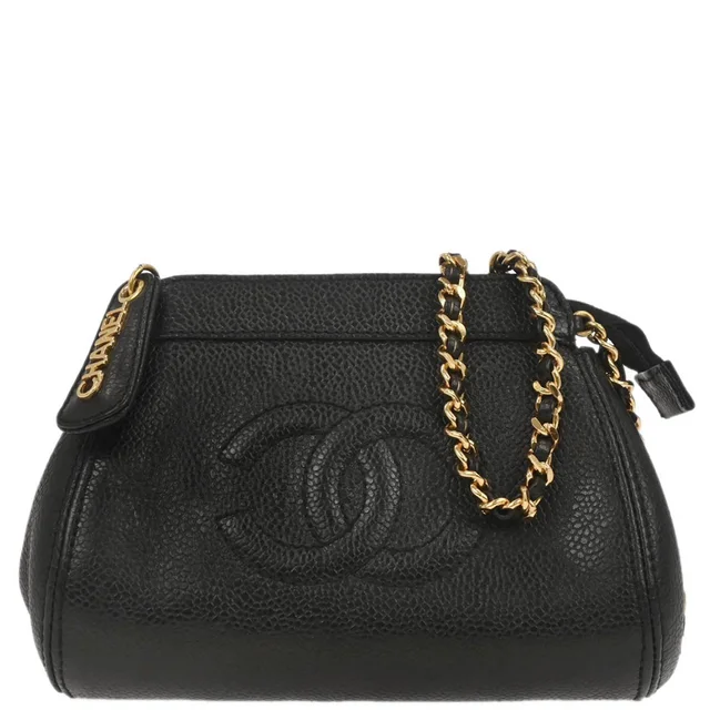 Chanel 1997-1999 Black Caviar Skin Shoulder Bag in Black Caviar leather from AMORE Vintage Tokyo