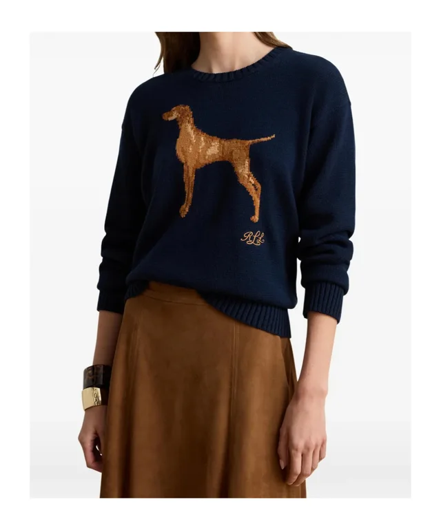 Polo Ralph Lauren intarsia-knit vizsla cotton sweater, photo 2 of 4 from SENSER