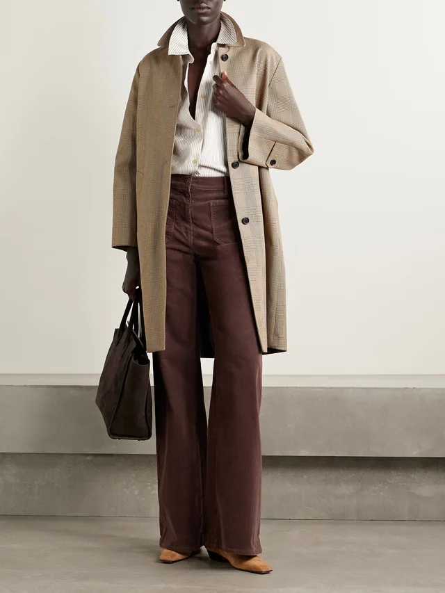 NILI LOTAN Florence cotton-blend corduroy flared pants in brown 93% Cotton 6% Polyester 1% Spandex, photo 2 of 5 from NET-A-PORTER (Canada)