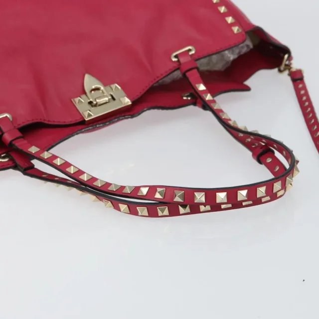 Valentino Garavani Rockstud Tote Soft Leather Pink Bag in Pink Leather from HEWI, photo 7 of 24