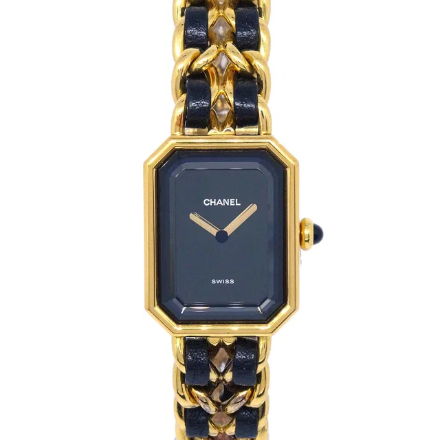 Chanel Premiere Watch Gold #XL in Gold Leather from AMORE Vintage Tokyo