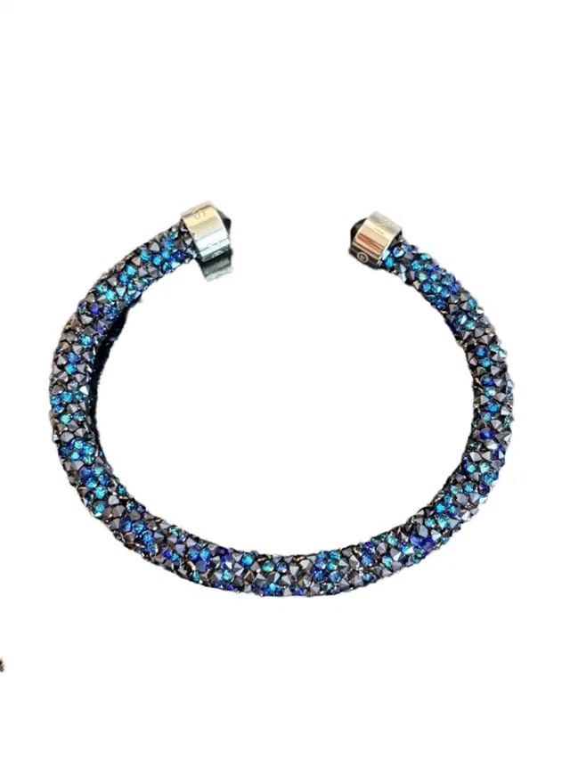 Swarovski Crystaldust Open Cuff Bangle Bracelet in Blue from Oxfam Online Shop