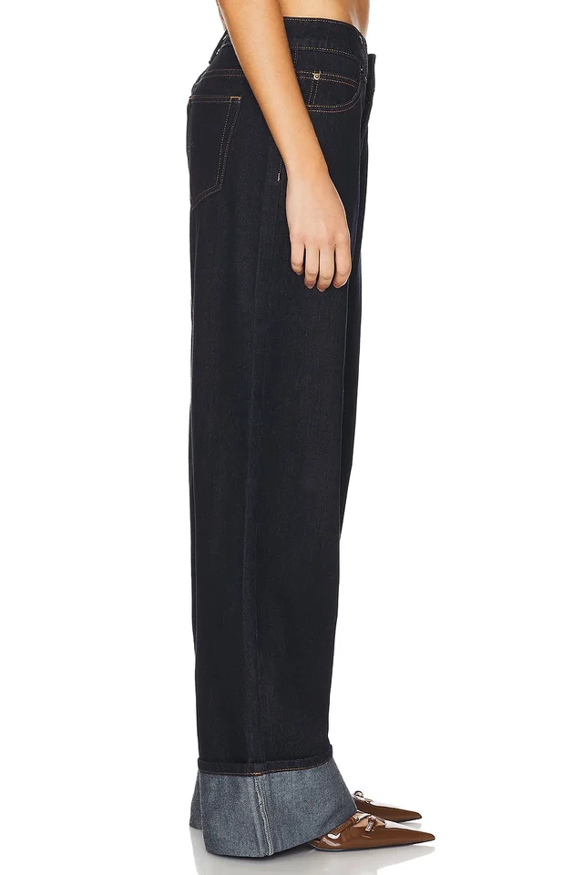 LIONESS Top Model Cuffed Jeans in Dark Denim, photo 3 of 6 from REVOLVE (Canada)