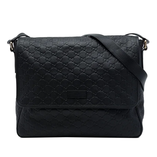 Black Gucci Guccissima Messenger Bag in Black from Designer Revival
