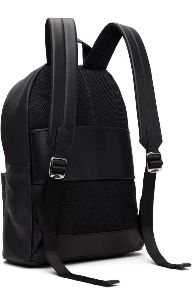 Polo Ralph Lauren Black Smooth Leather Backpack, photo 3 of 4 from SSENSE