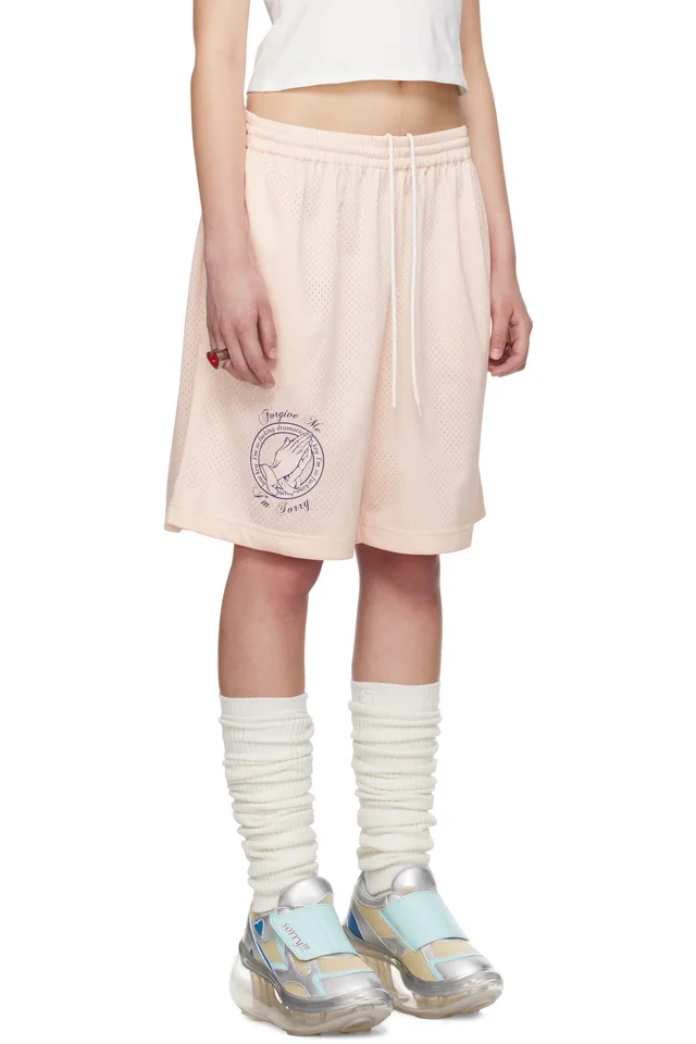 I'm Sorry by Petra Collins SSENSE Exclusive Pink JennyFax Edition Gym Shorts, photo 2 of 5 from SSENSE
