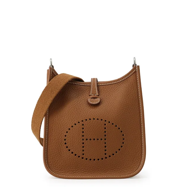 Hermès Evelyne Amazon Long Gold Taurillon Clemence Size TPM in Gold Clemence leather from GALLERY RARE