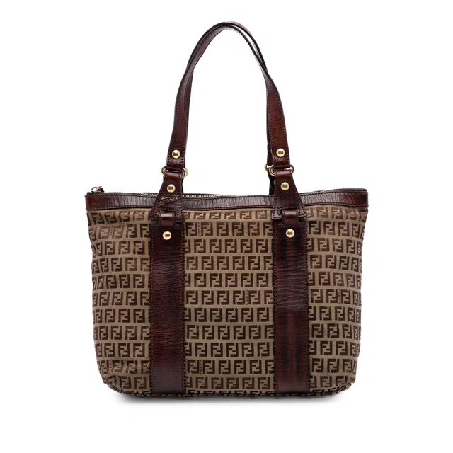 Beige Fendi Zucchino Canvas Tote in Beige Canvas from Designer Revival