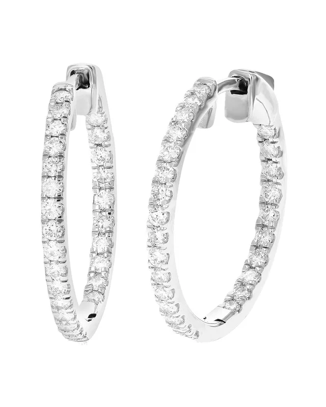 Amairah Silver 1.00 ct. tw. Lab-Grown Diamond Hoops, image 1 of 1 from Gilt