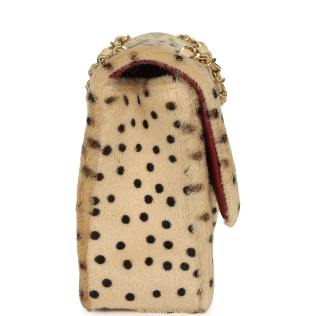 Chanel "Cheetah Print" Medium Flap Bag Light Beige Calf Hair and Black Lambskin Gold Hardware in Beige Calf Hair/Lambskin from Madison Avenue Couture, photo 3 of 10