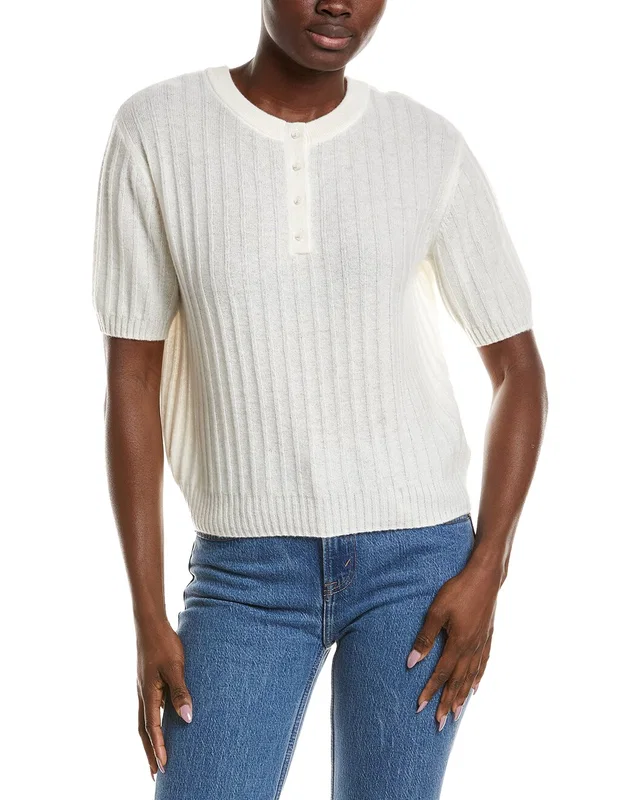 NAADAM Coastal 100% Cashmere Reversible Henley Sweater, image 1 of 1 from Gilt