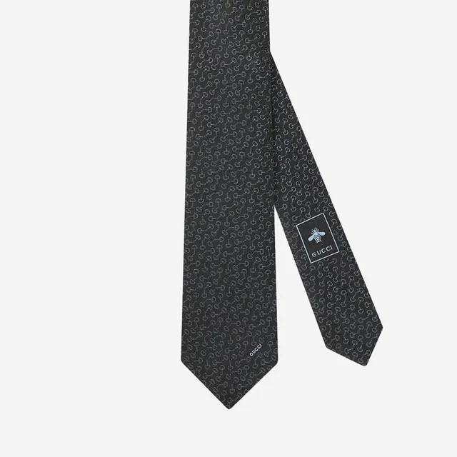 Gucci Jacquard Silk Necktie — Black Neckties in Black Silk from HEWI
