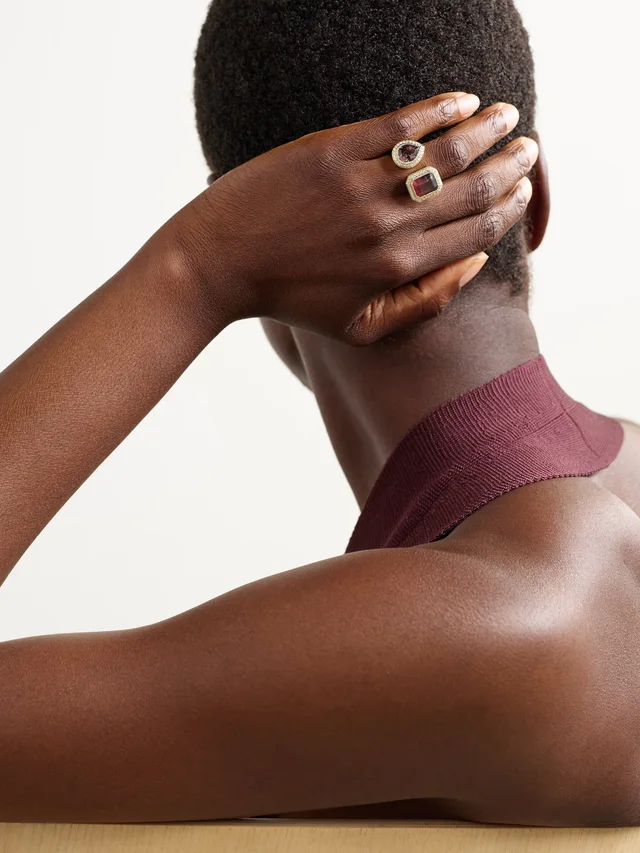 JACQUIE AICHE 14-karat gold, tourmaline and diamond ring in Pink, photo 2 of 2 from NET-A-PORTER (Canada)