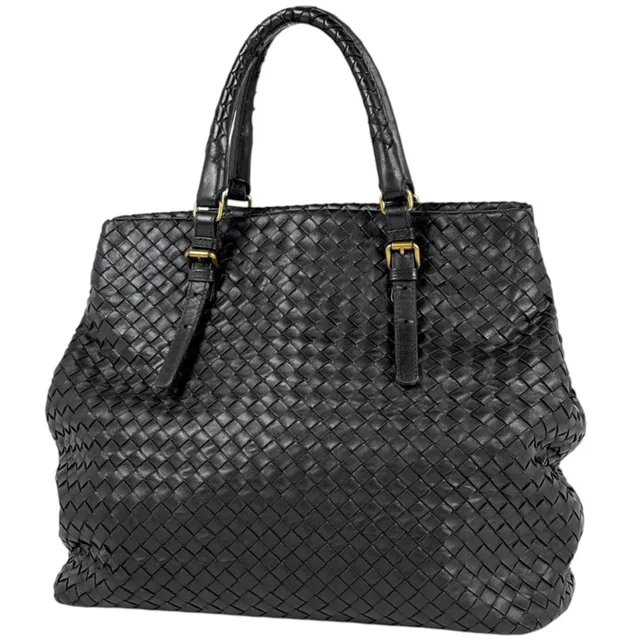 Bottega Veneta Tote Bag Intrecciato Leather Black in Black Woven leather from The Reluxe