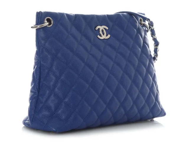 Chanel Cobalt Quilted Caviar Easy Tote in Caviar leather from Ann's Fabulous Finds, photo 6 of 10