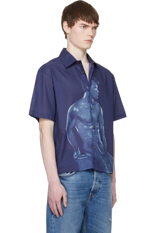 Carne Bollente Navy Sadao Hasegawa 'In Blue' Shirt, photo 2 of 4 from SSENSE