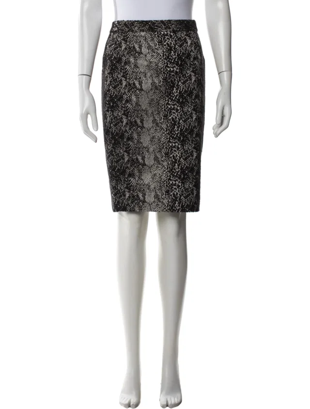 Lanvin Animal Print Knee-Length Skirt in black from The RealReal