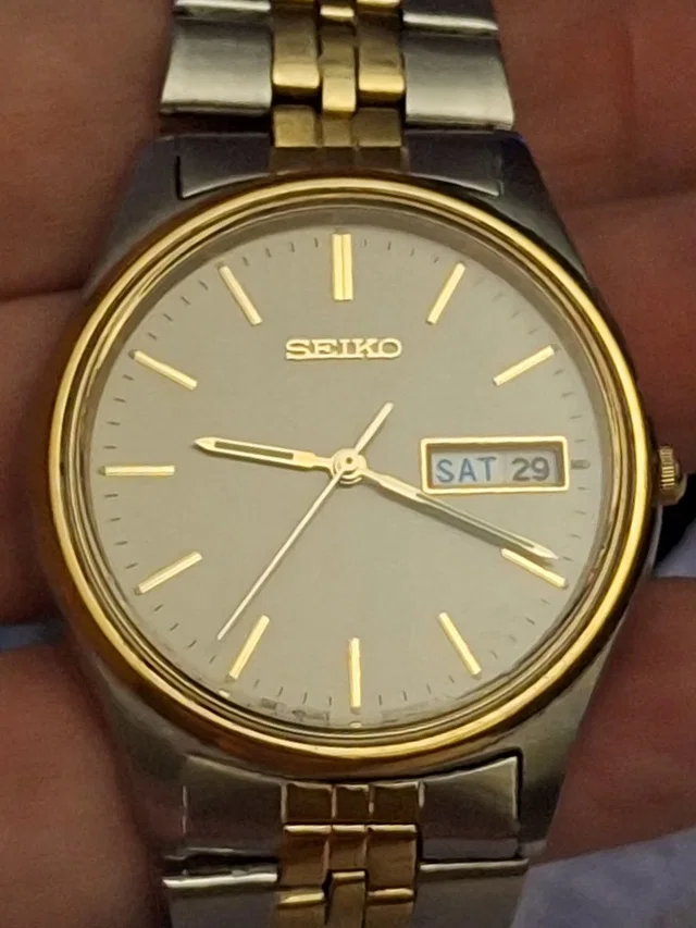 Seiko Vintage Two-Tone Day/Date Quartz Watch 7n43-8a39 - New Battery! in gold|silver|gray from Poshmark