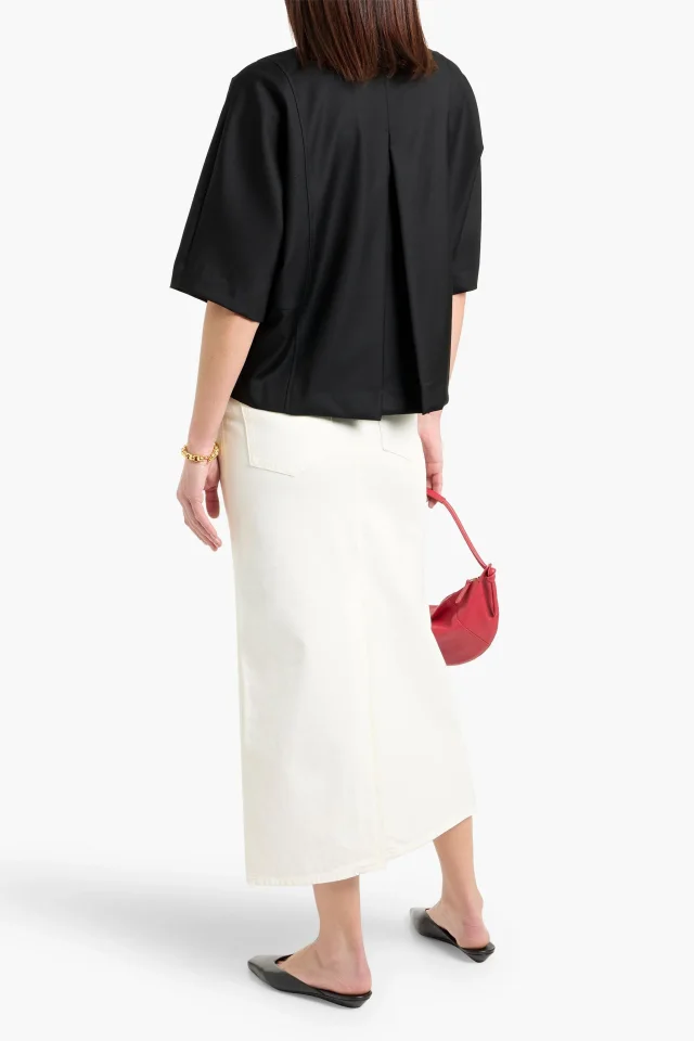 Loulou de Saison LOULOU STUDIO Rona Organic Cotton Denim Midi Skirt, photo 3 of 4 from THE OUTNET