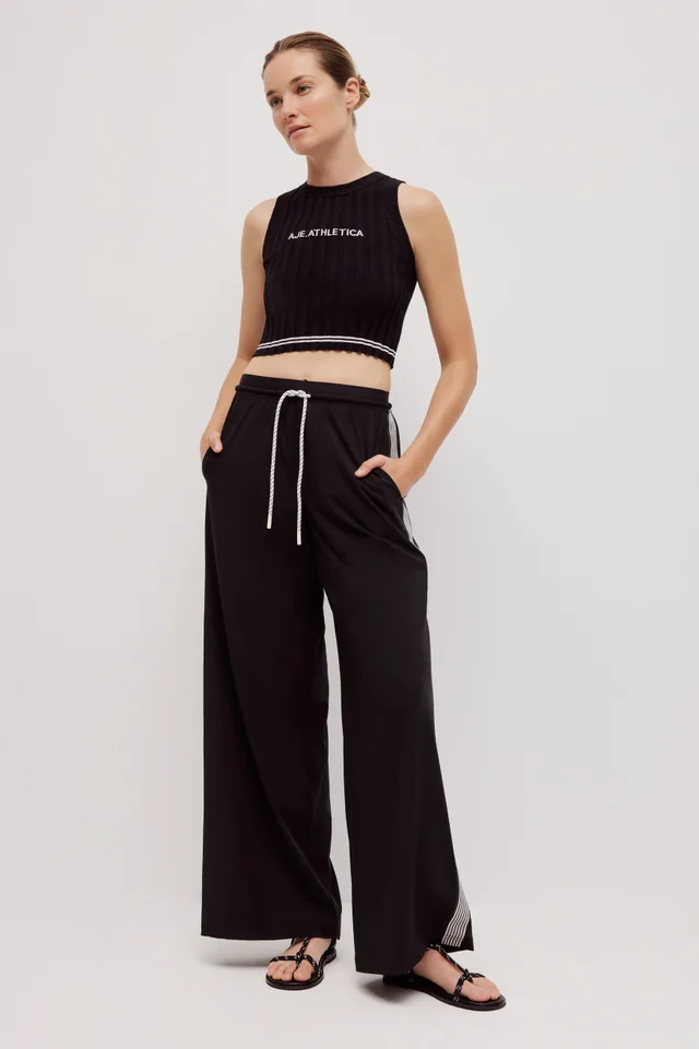 Athletica Crop Knit Logo Tank 135 in Black from Aje, photo 1 of 1
