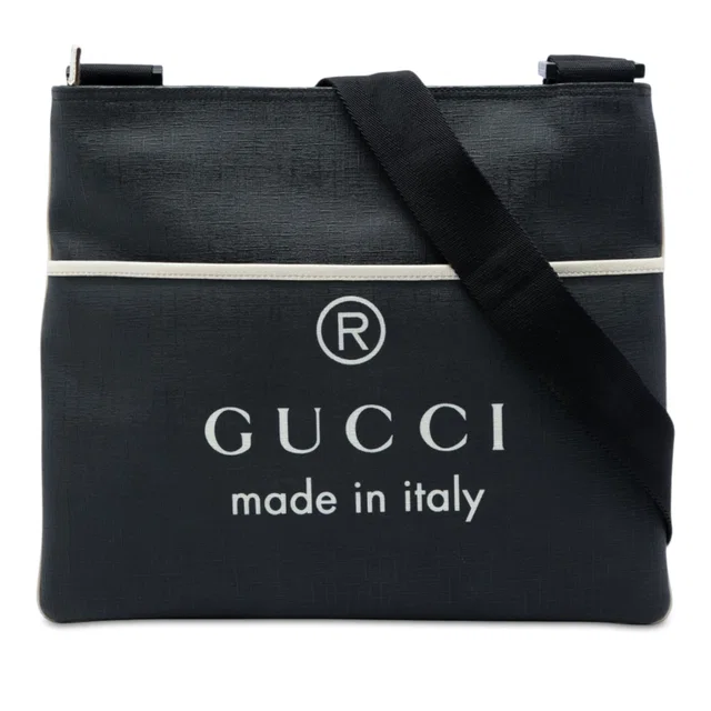 Black Gucci GG Supreme Trademark Logo Crossbody in Black Coated canvas from Designer Revival