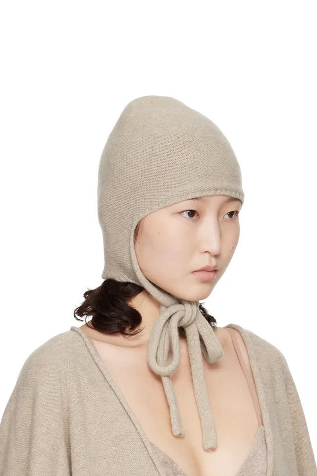 Baserange Beige Tier Hood Beanie, photo 2 of 3 from SSENSE