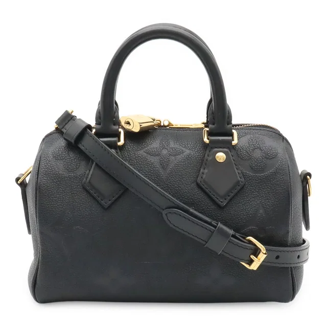 Louis Vuitton Monogram Empreinte Speedy Bandouliere 20 2-Way Shoulder Bag Noir in Black Leather from The Reluxe