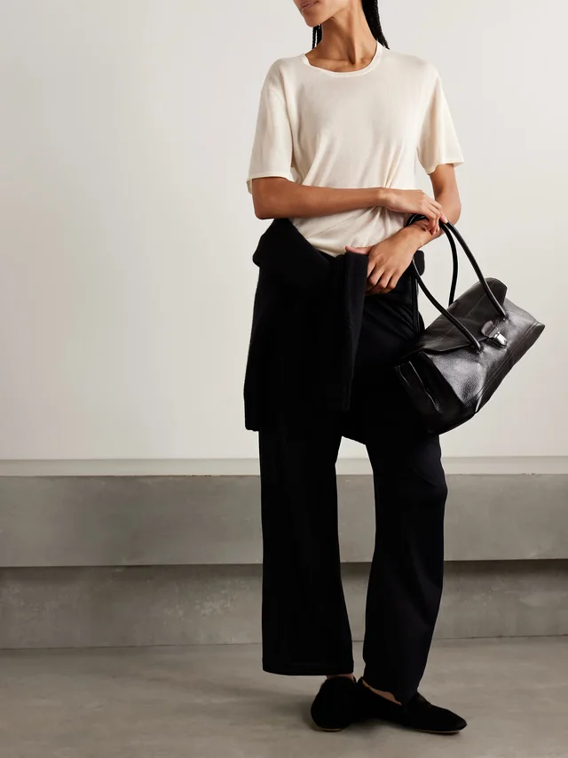 ÉTERNE Boyfriend cashmere-jersey T-shirt in White, photo 2 of 2 from NET-A-PORTER (Canada)