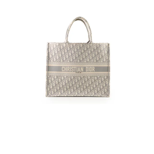 Dior Large Book Tote Oblique Grey in Grey Canvas from The Purse Affair