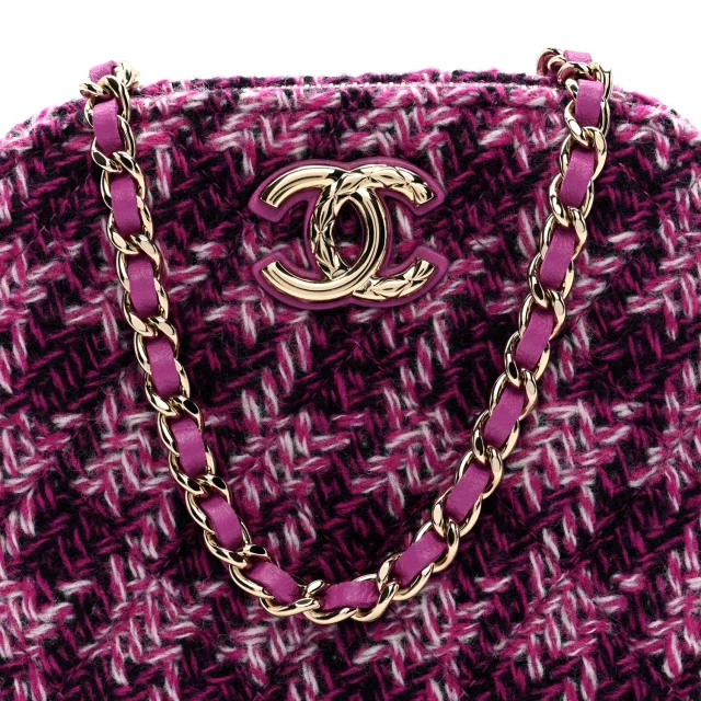 Chanel Quilted Mini Clutch in Purple Tweed from FASHIONPHILE, photo 9 of 11