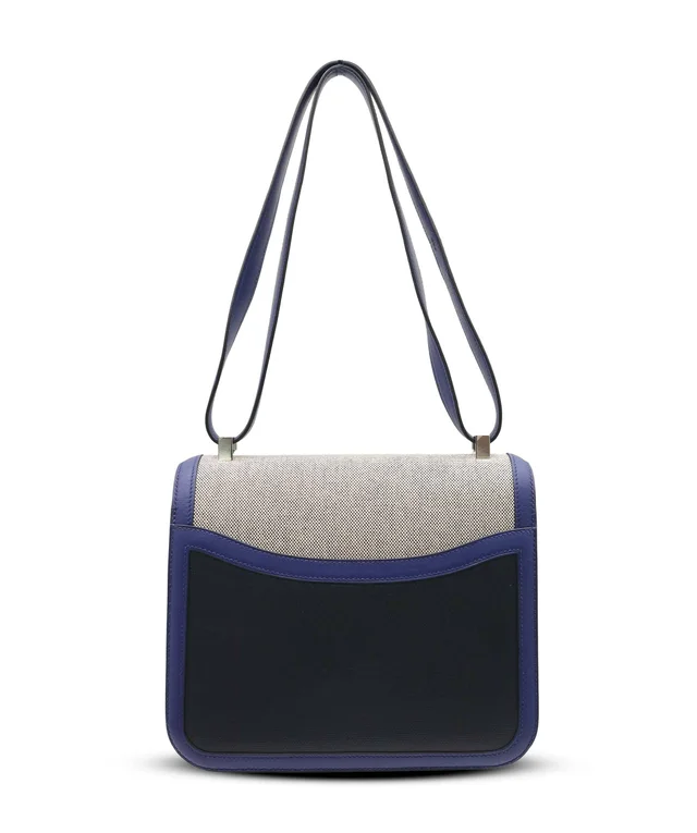 Hermès Constance 24 swift/Toile Black/Blue Saphir SHW in Black Swift leather from Luxury Promise, photo 2 of 11
