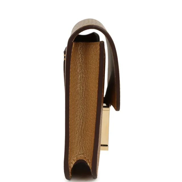 Hermès Constance Slim Wallet Dore Chevre Chamkilight Permabrass Hardware in Gold Goatskin from Madison Avenue Couture, photo 3 of 10