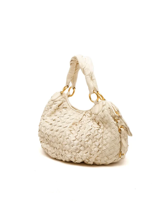 Miu Miu Leather Woven Handle Bag in Woven leather from A Retro Tale, photo 3 of 9