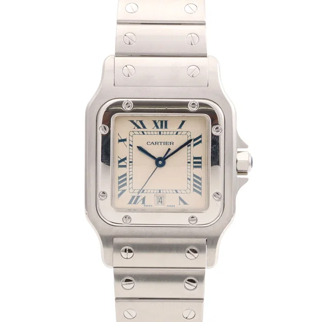 Cartier Santos Galbee LM W20018D6 Quartz Ivory in White from VINTAGE QOO TOKYO
