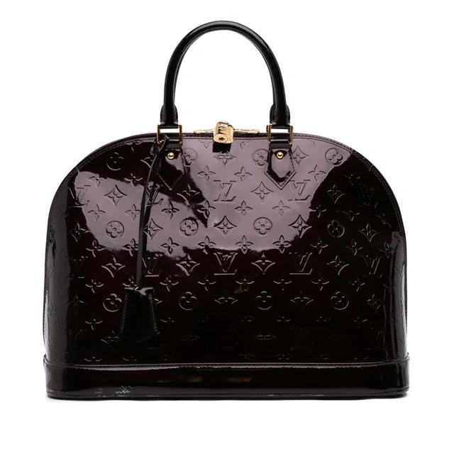Purple Louis Vuitton Monogram Vernis Alma GM Handbag in Purple Leather from Designer Revival