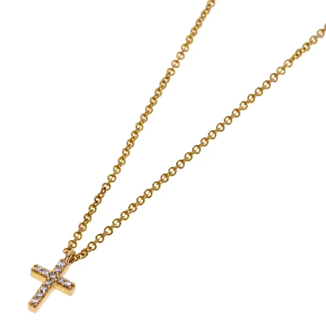 Tiffany & Co. Metrocross Diamond Necklace 18k Pink Gold in Pink from The Reluxe