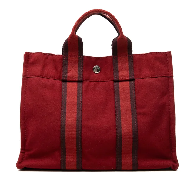 Red Hermès Canvas Fourre Tout PM Tote Bag in Red Canvas from Designer Revival, photo 1 of 1