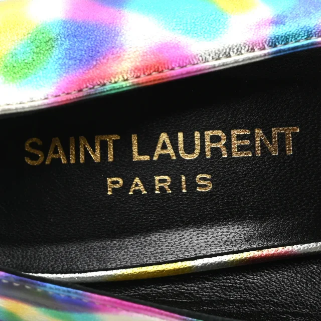 Saint Laurent Metallic Calfskin Pumps 38 Silver Multicolor in Silver Calfskin from FASHIONPHILE, photo 8 of 9