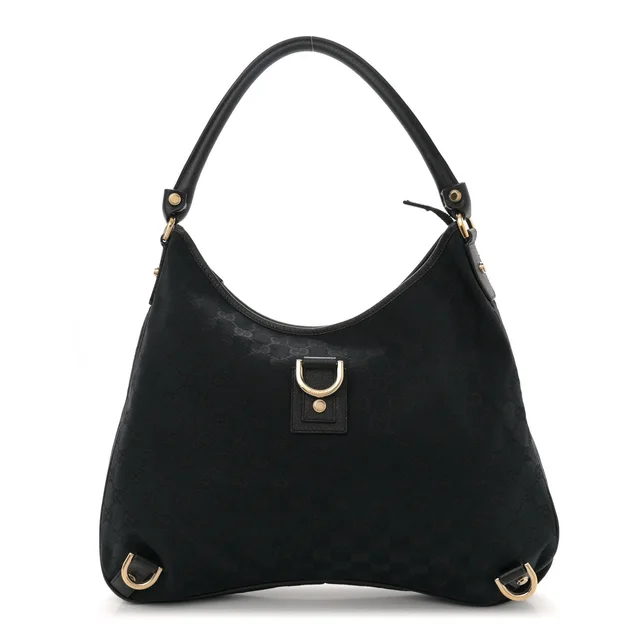 Gucci Abbey D Ring Monogram Hobo Bag - Black in Black from H&T