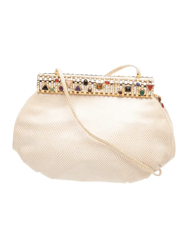 Judith Leiber Leather Clutch in Leather from The RealReal