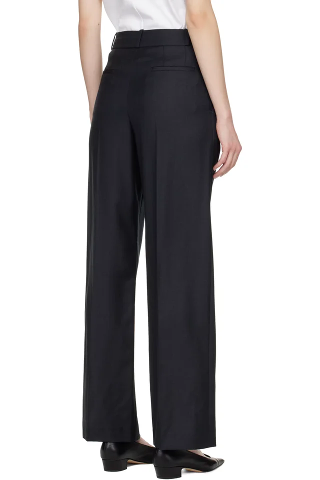 Loulou de Saison Black Sbiru LDS Straight Leg Trousers, photo 3 of 4 from SSENSE