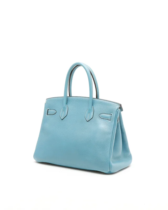 Hermès Birkin 30 Clemence Blue Jean Bag in Blue Clemence leather from A Retro Tale, photo 3 of 12