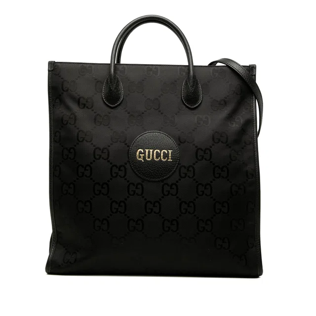 Black Gucci Medium GG Nylon Off the Grid Convertible Tote Satchel in Black Nylon from Designer Revival