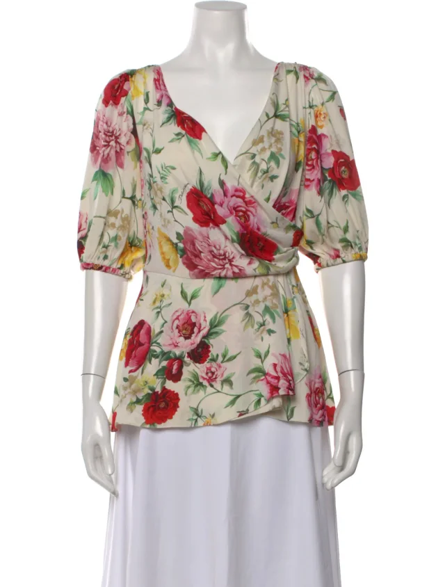 Dolce & Gabbana Floral Print Top in Silk from The RealReal