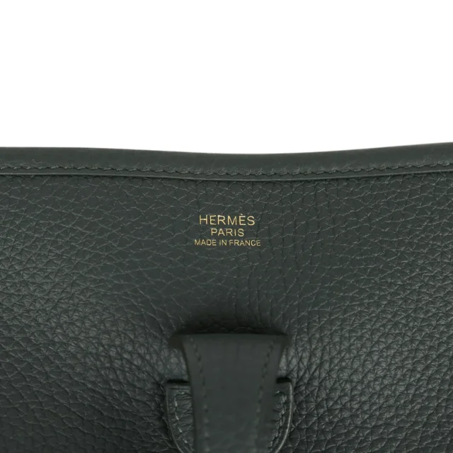 Hermès Evelyne III PM Vert Mangrove Clemence Gold Hardware in Green Clemence leather from Madison Avenue Couture, photo 7 of 8