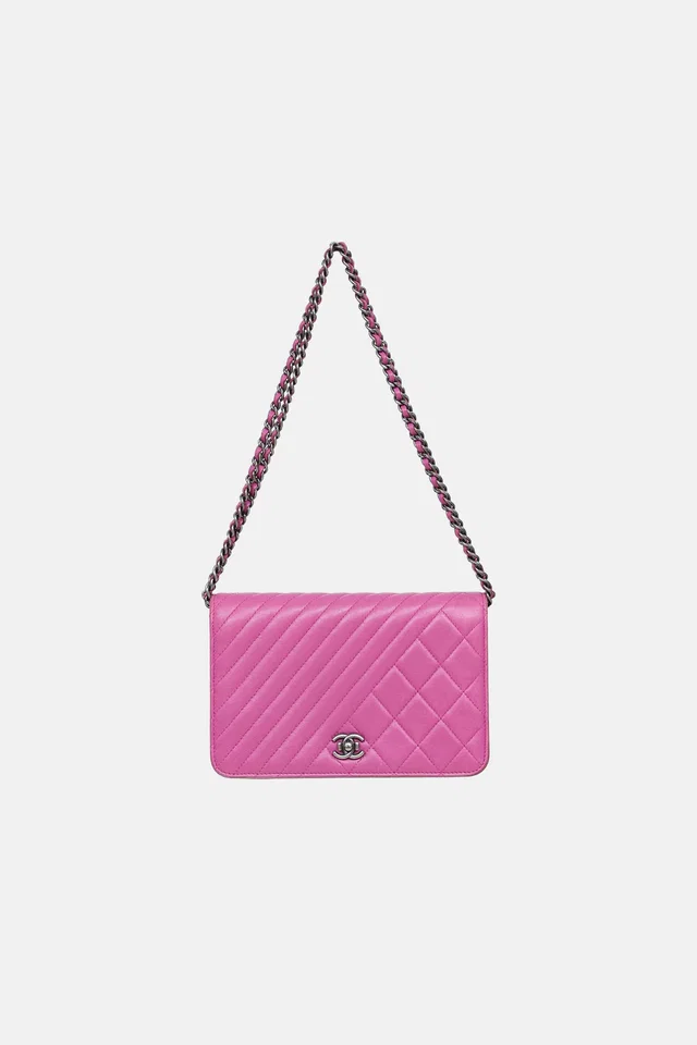 Chanel 2014-2015 Coco Boy Wallet on Chain in Lambskin from VSP Consignment