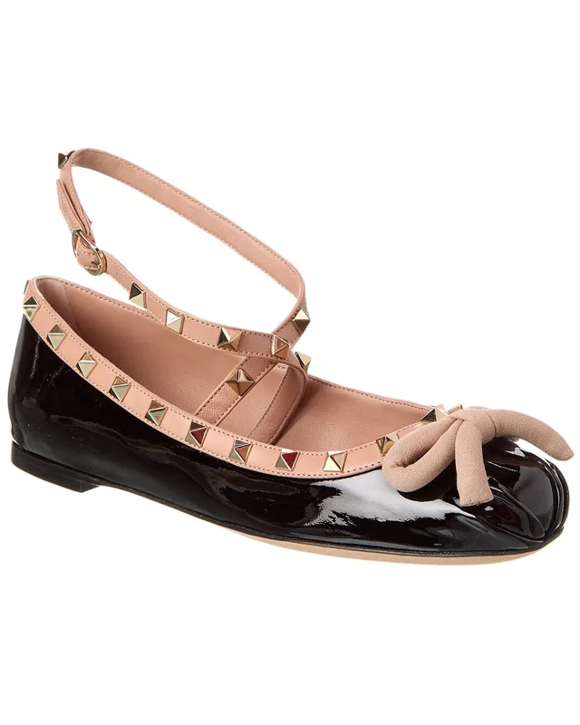Valentino Rockstud Patent Ballerina Flat, image 1 of 1 from Gilt