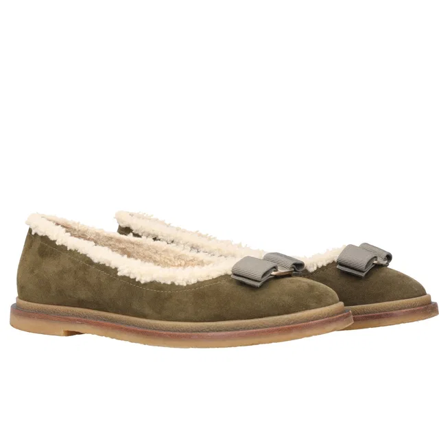 Ferragamo Varina Winter Ballet Flats in Suede from HEWI